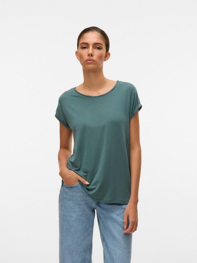 Vero Moda Shirt met ronde hals VMAVA PLAIN SS TOP GAJRS NOOS - Foto 2