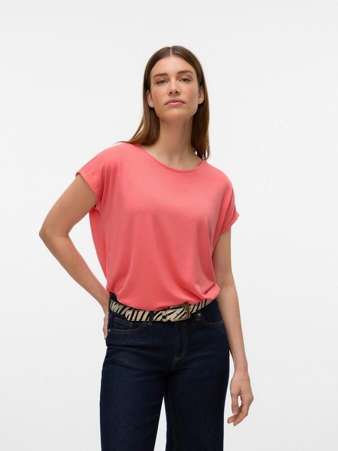 Vero Moda Shirt met ronde hals VMAVA PLAIN SS TOP GAJRS NOOS - Foto 4