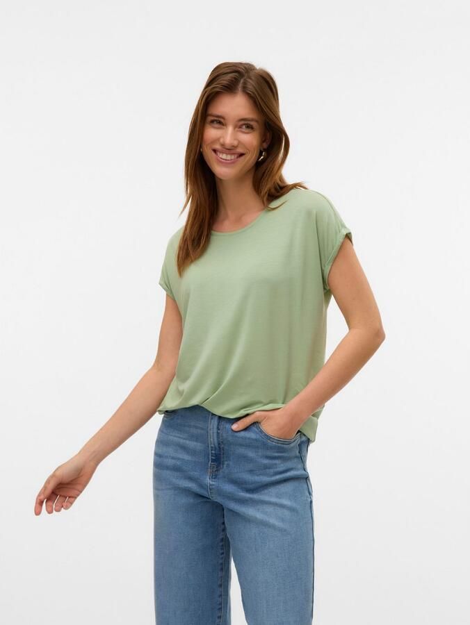 Vero Moda Shirt met ronde hals VMAVA PLAIN SS TOP GAJRS NOOS - Foto 3