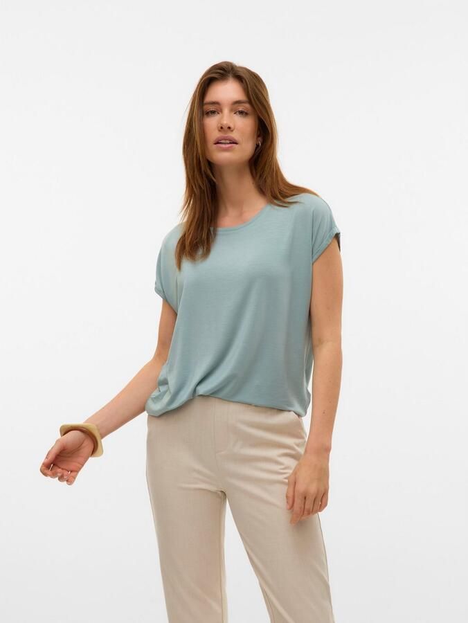 Vero Moda Shirt met ronde hals VMAVA PLAIN SS TOP GAJRS NOOS - Foto 3