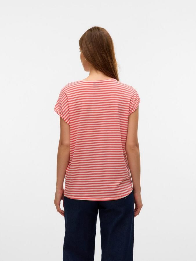 Vero Moda Shirt met ronde hals VMAVA PLAIN SS TOP STRIPE GA JRS NOOS - Foto 6
