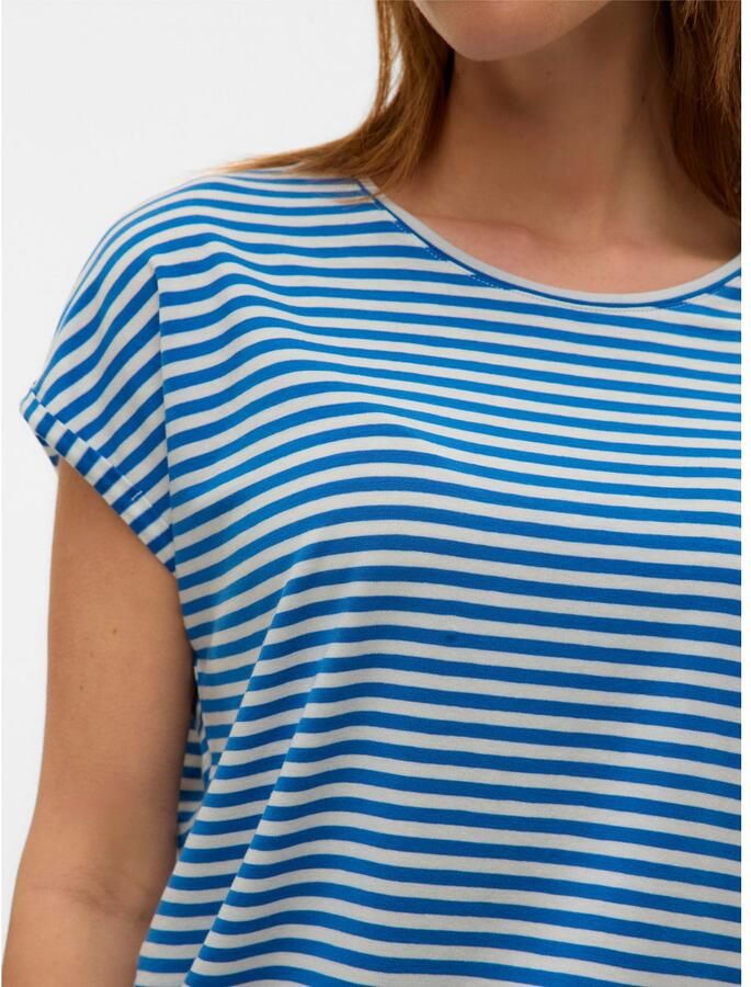 Vero Moda Shirt met ronde hals VMAVA PLAIN SS TOP STRIPE GA JRS NOOS - Foto 2