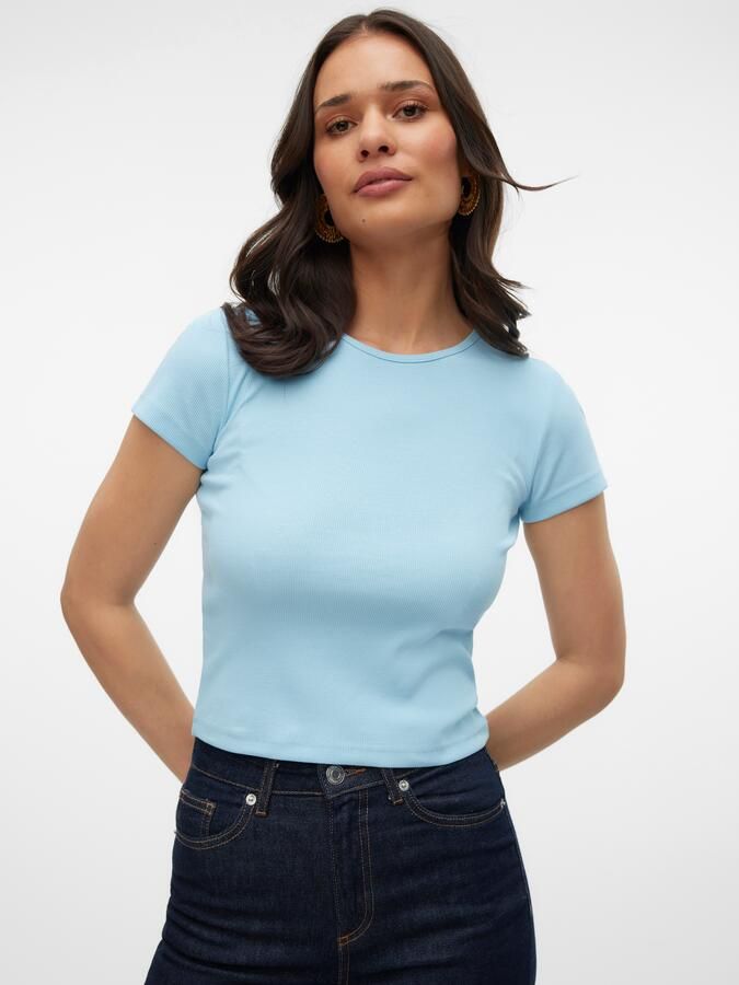 Vero Moda Regular fit T-shirt met geribde look model 'CHLOE' - Foto 7