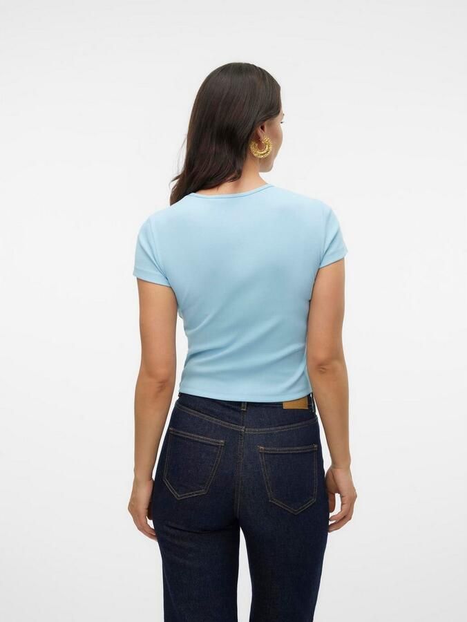 Vero Moda Regular fit T-shirt met geribde look model 'CHLOE' - Foto 5