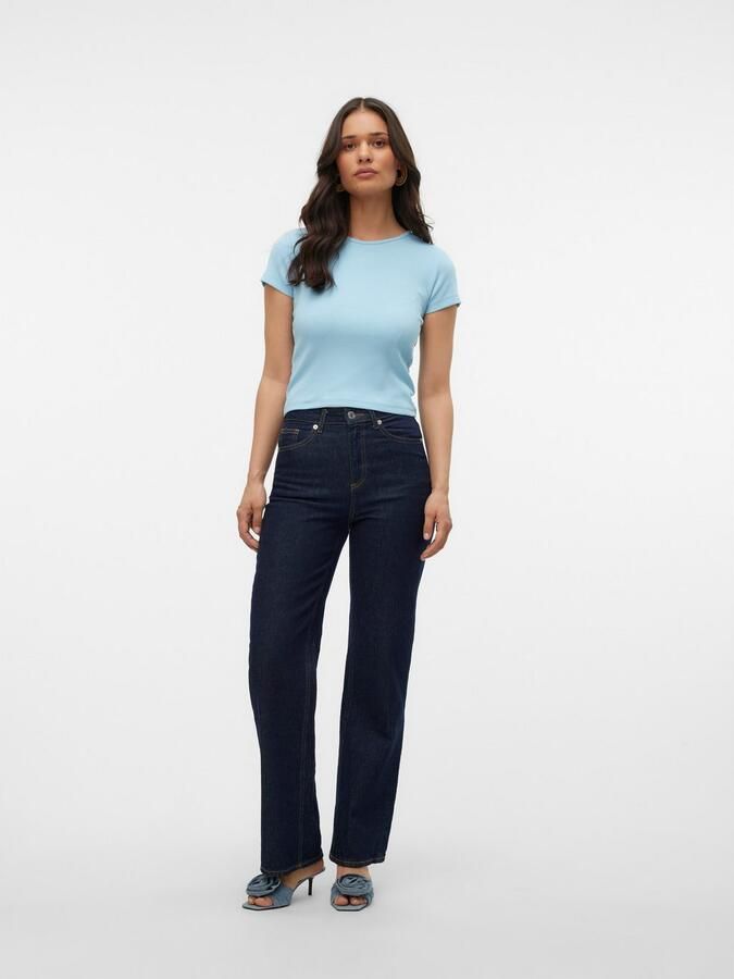Vero Moda Regular fit T-shirt met geribde look model 'CHLOE' - Foto 6