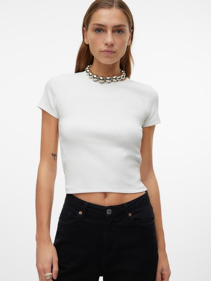 Vero Moda Regular fit T-shirt met geribde look model 'CHLOE' - Foto 7