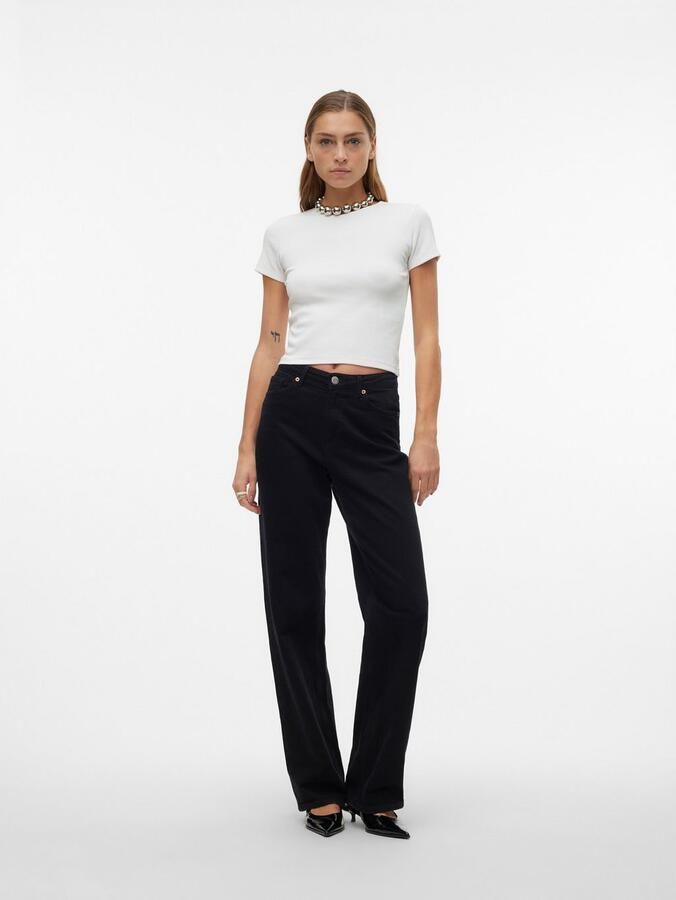 Vero Moda Regular fit T-shirt met geribde look model 'CHLOE' - Foto 6
