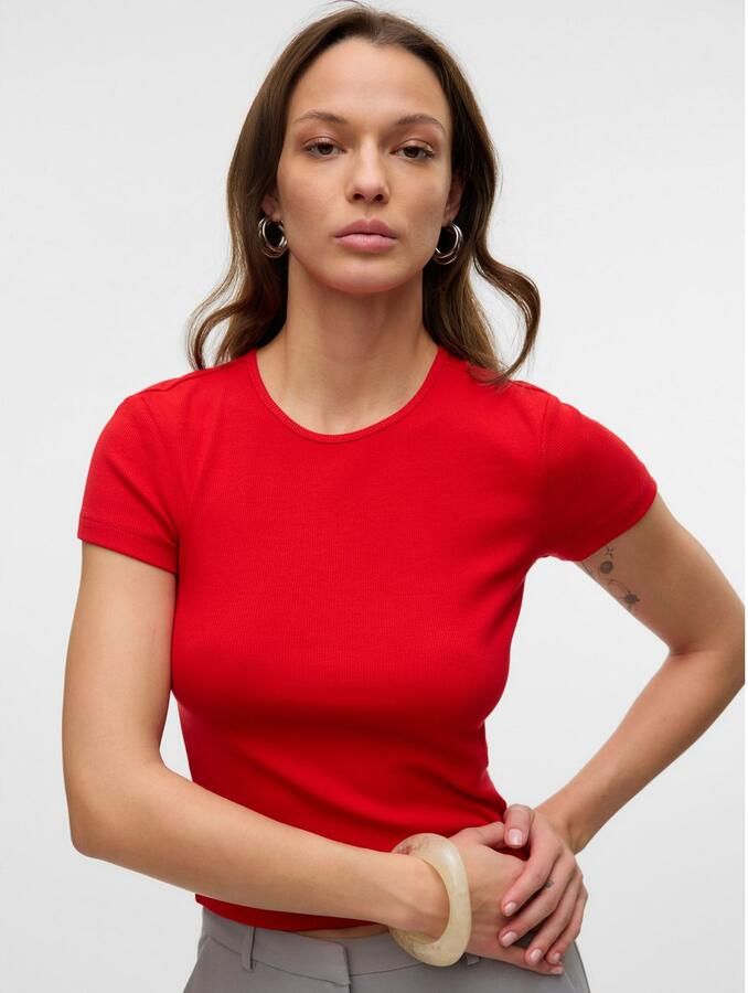 Vero Moda Shirt met ronde hals VMCHLOE SS SHORT TOP JRS NOOS - Foto 3