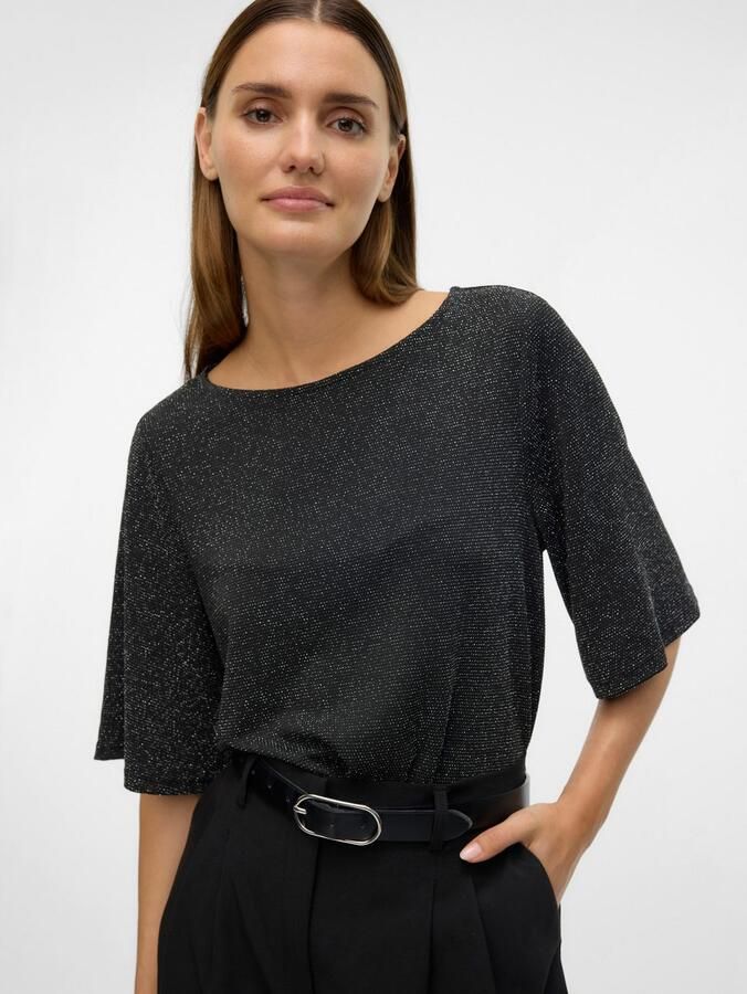 Vero Moda Shirt met ronde hals VMKANVA 2 4 GLITTER TOP JRS - Foto 3