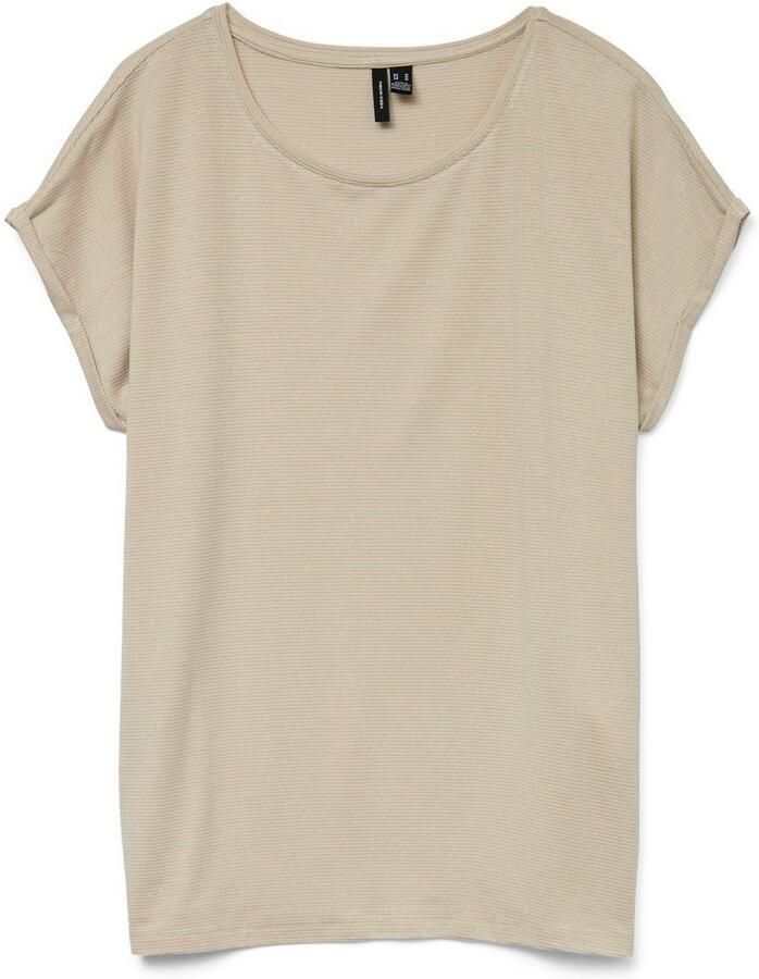 Vero Moda Shirt met ronde hals VMLAVA PLAIN SS TOP LUREX STRIPE
