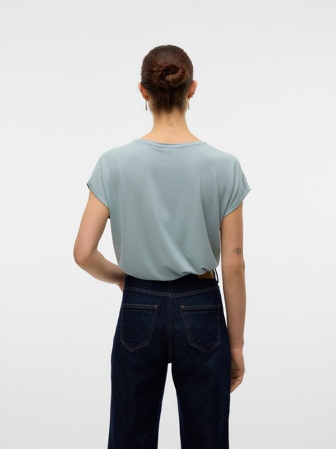 Vero Moda Shirt met ronde hals VMLAVA PLAIN SS TOP LUREX STRIPE - Foto 10