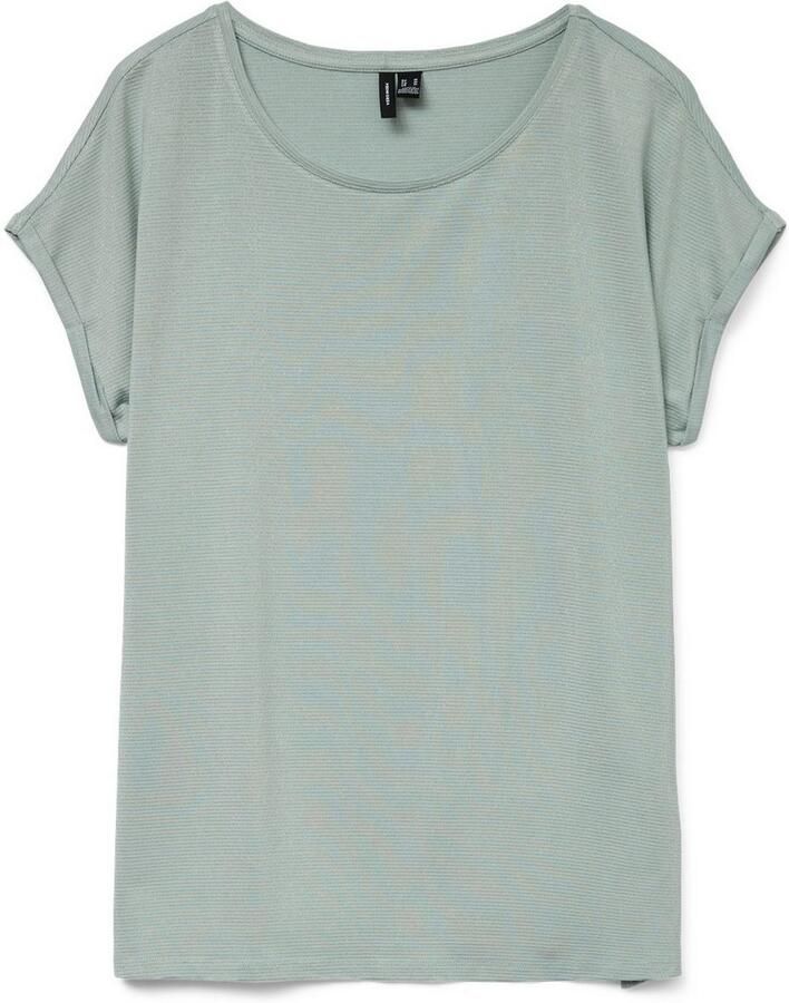 Vero Moda Shirt met ronde hals VMLAVA PLAIN SS TOP LUREX STRIPE