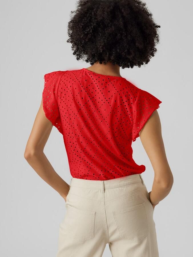 Vero Moda Regular fit T-shirt met ajourpatroon model 'TASSA' - Foto 3