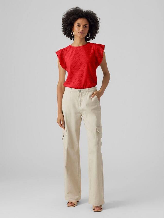 Vero Moda Regular fit T-shirt met ajourpatroon model 'TASSA' - Foto 6