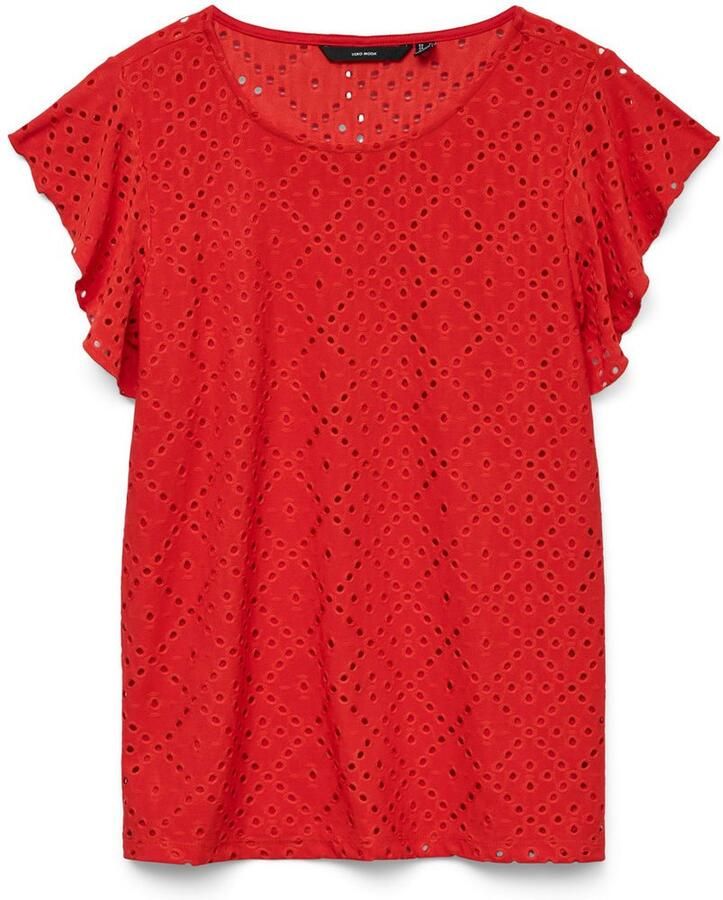 Vero Moda Regular fit T-shirt met ajourpatroon model 'TASSA' - Foto 2