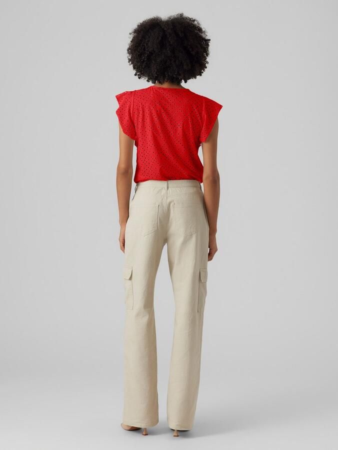 Vero Moda Regular fit T-shirt met ajourpatroon model 'TASSA' - Foto 4