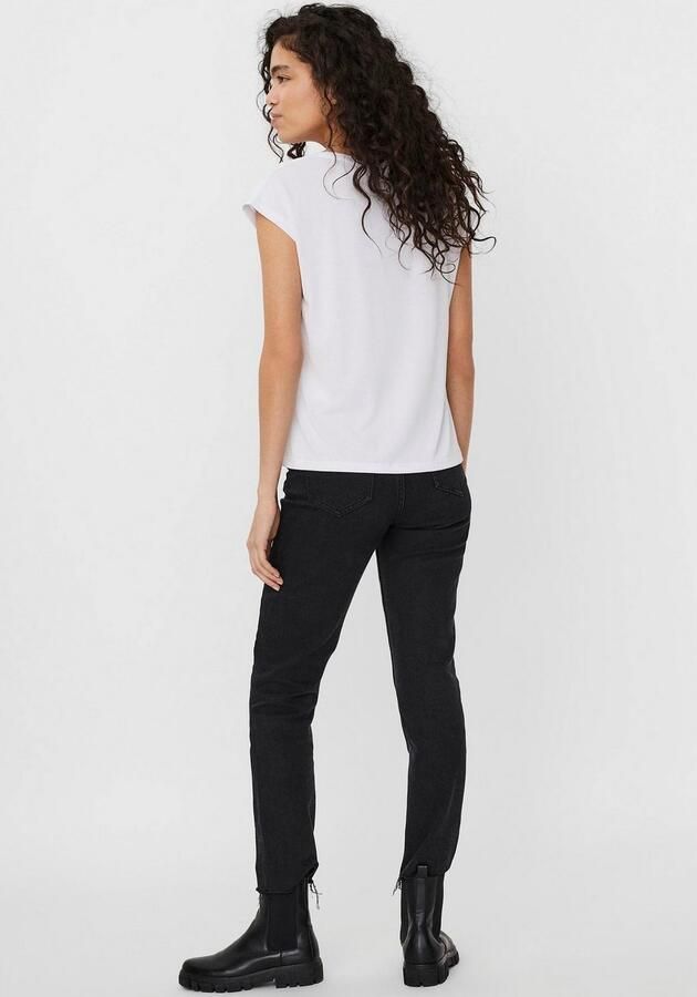 Vero Moda Polyester Blend V-Hals T-Shirt Wit Dames - Foto 4