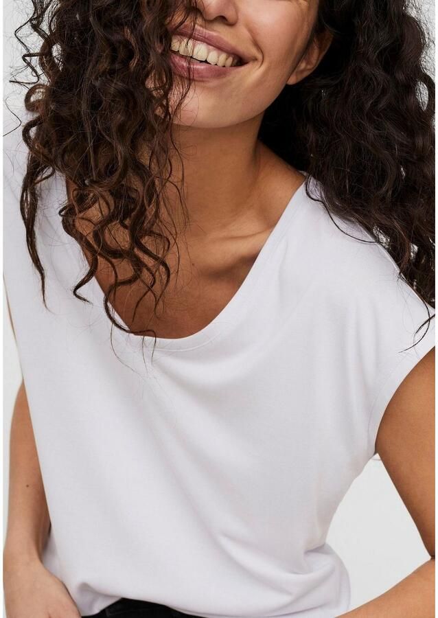 Vero Moda Polyester Blend V-Hals T-Shirt Wit Dames - Foto 3