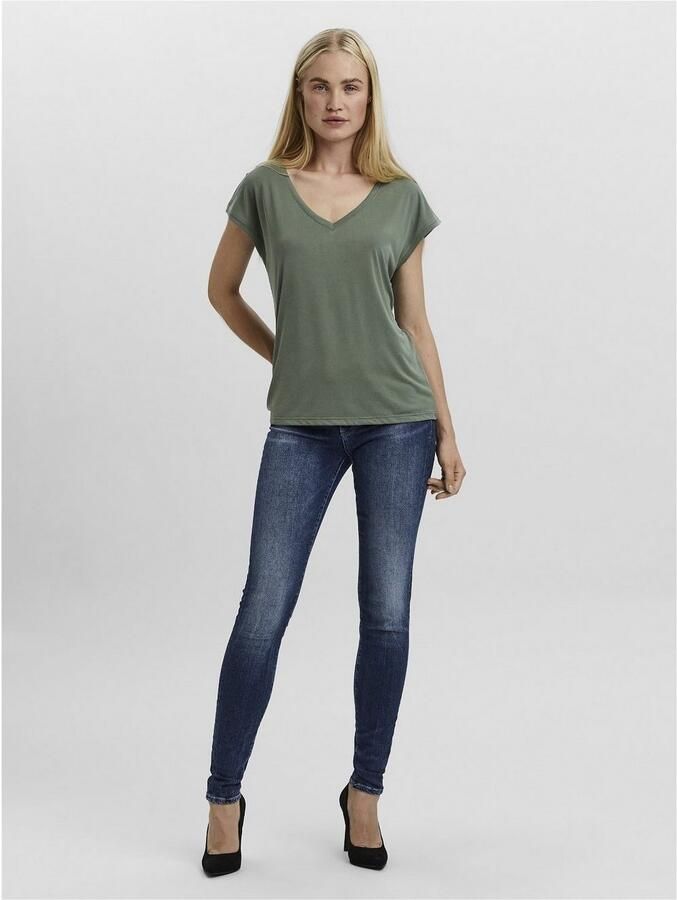 Vero Moda Shirt met V-hals VMFILLI SS V-NECK TEE GA NOOS in een materialenmix met tencel™ modal - Foto 7