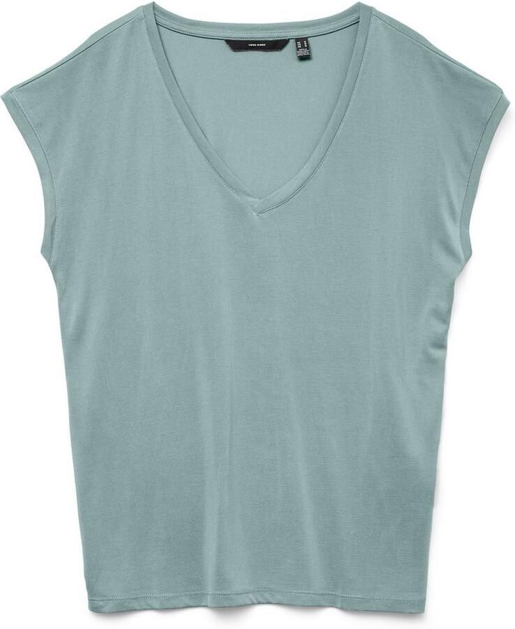 Vero Moda Shirt met V-hals VMFILLI SS V-NECK TEE GA NOOS in een materialenmix met tencel™ modal - Foto 2