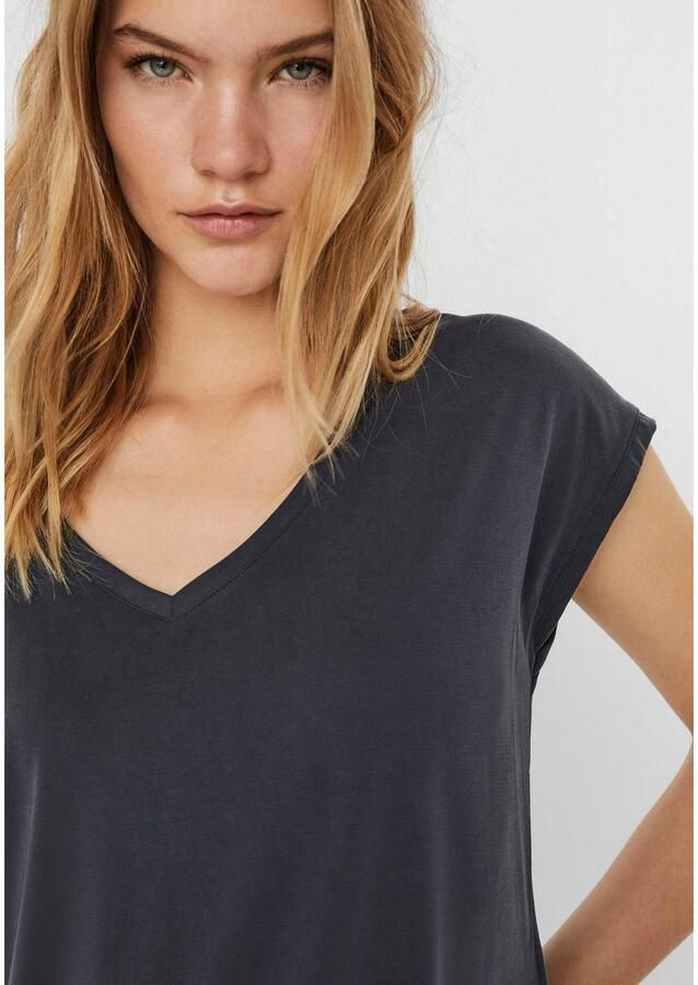 Vero Moda Shirt met V-hals VMFILLI SS V-NECK TEE GA NOOS in een materialenmix met tencel™ modal - Foto 2