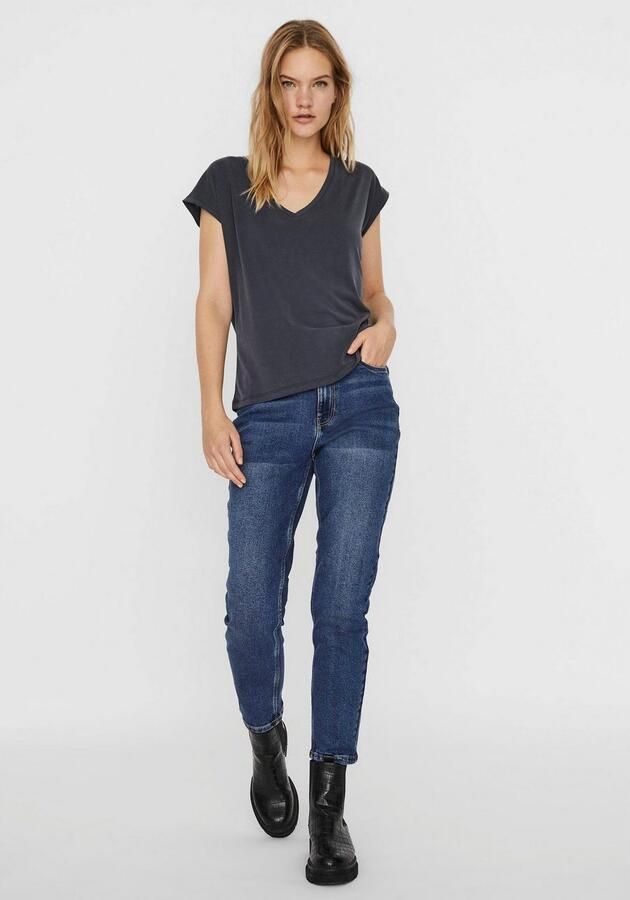 Vero Moda Shirt met V-hals VMFILLI SS V-NECK TEE GA NOOS in een materialenmix met tencel™ modal - Foto 3