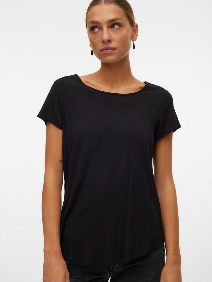 Vero Moda T-shirt met afgeronde zoom model 'BELLA' - Foto 2