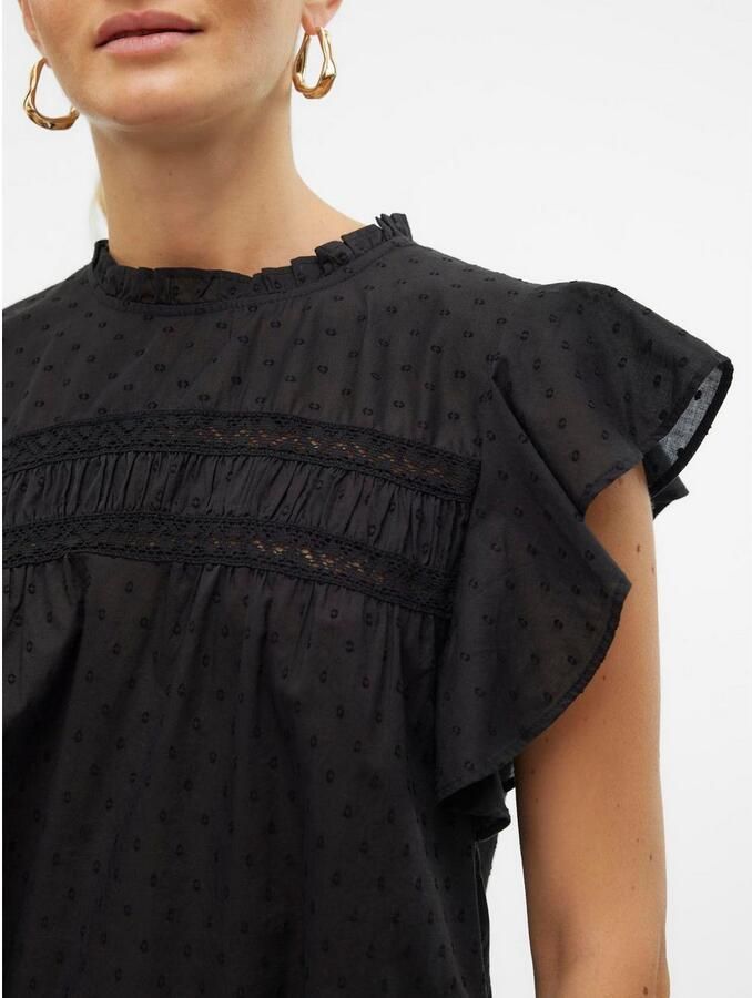 Vero Moda Regular fit blousetop van puur katoen model 'TRINE' - Foto 3