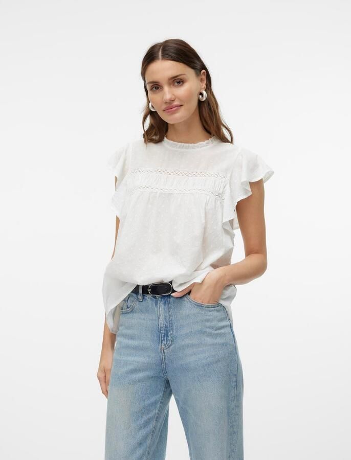 Vero Moda Regular fit blousetop van puur katoen model 'TRINE' - Foto 7