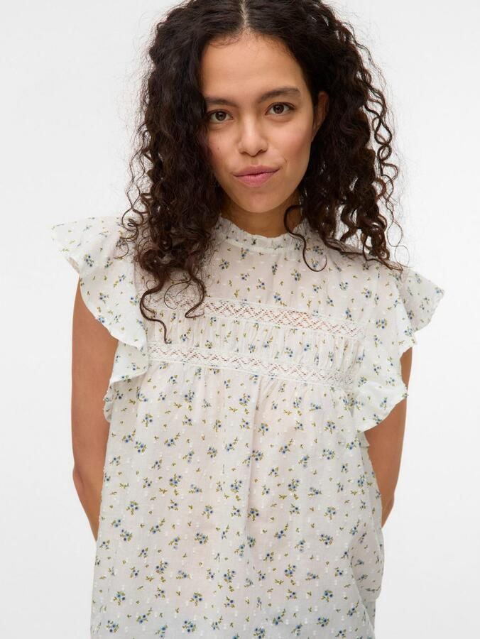 Vero Moda Shirt VMTRINE SL LACE TOP WVN NOOS - Foto 3