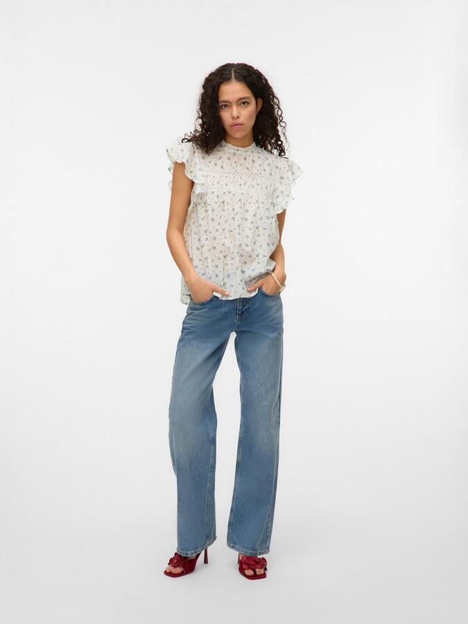 Vero Moda Shirt VMTRINE SL LACE TOP WVN NOOS - Foto 5