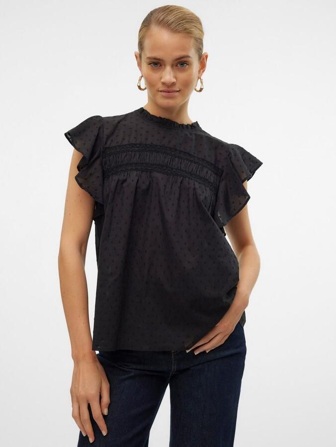 Vero Moda Regular fit blousetop van puur katoen model 'TRINE' - Foto 9