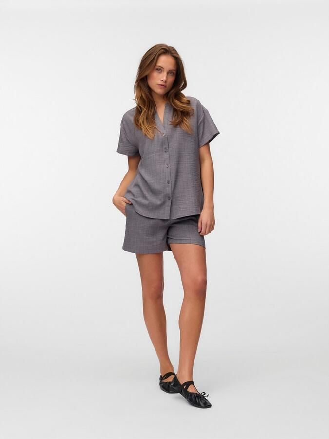 VERO MODA regular waist casual short antraciet - Foto 5