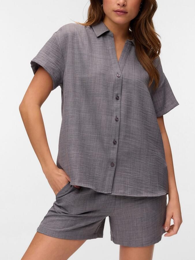 VERO MODA regular waist casual short antraciet - Foto 3