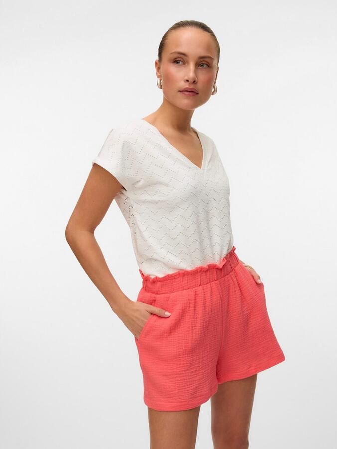 Vero Moda Loose fit korte broek van katoen model 'NATALI' - Foto 6