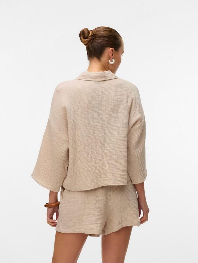 VERO MODA high waist loose fit short VMNATALI taupe - Foto 3