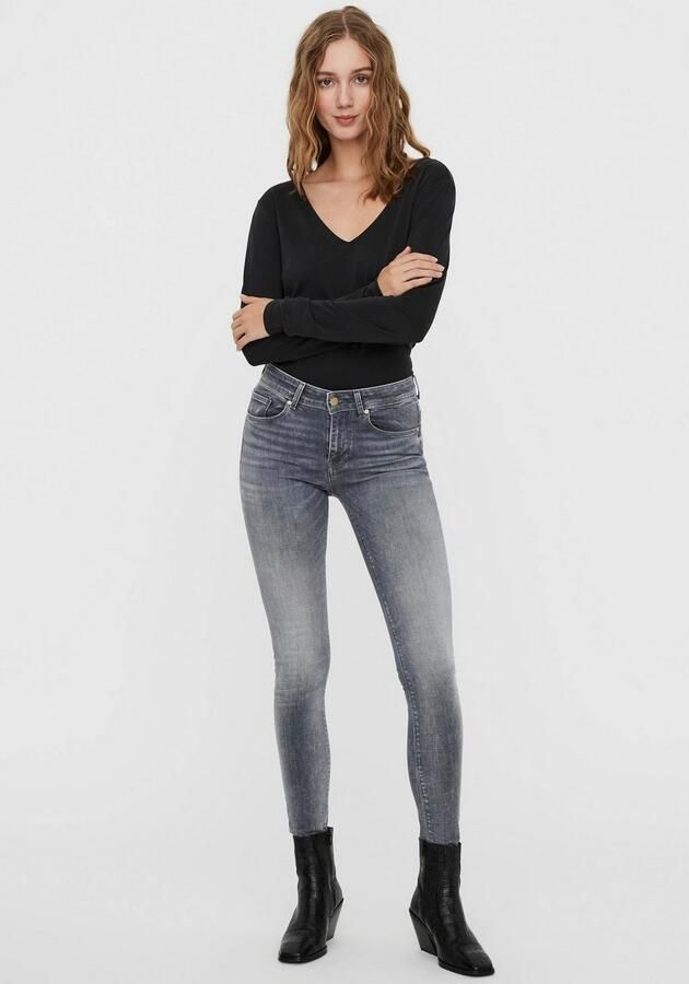VERO MODA slim fit jeans VMLUX met katoen medium grey denim - Foto 4