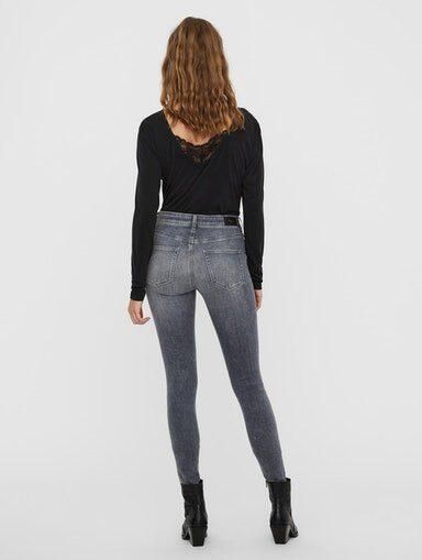 VERO MODA slim fit jeans VMLUX met katoen medium grey denim - Foto 7
