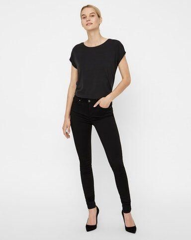 Vero Moda Vmlux NW Super S Jeans Ba037 Noos G: Zwart | Freewear Zwart Black Dames - Foto 7