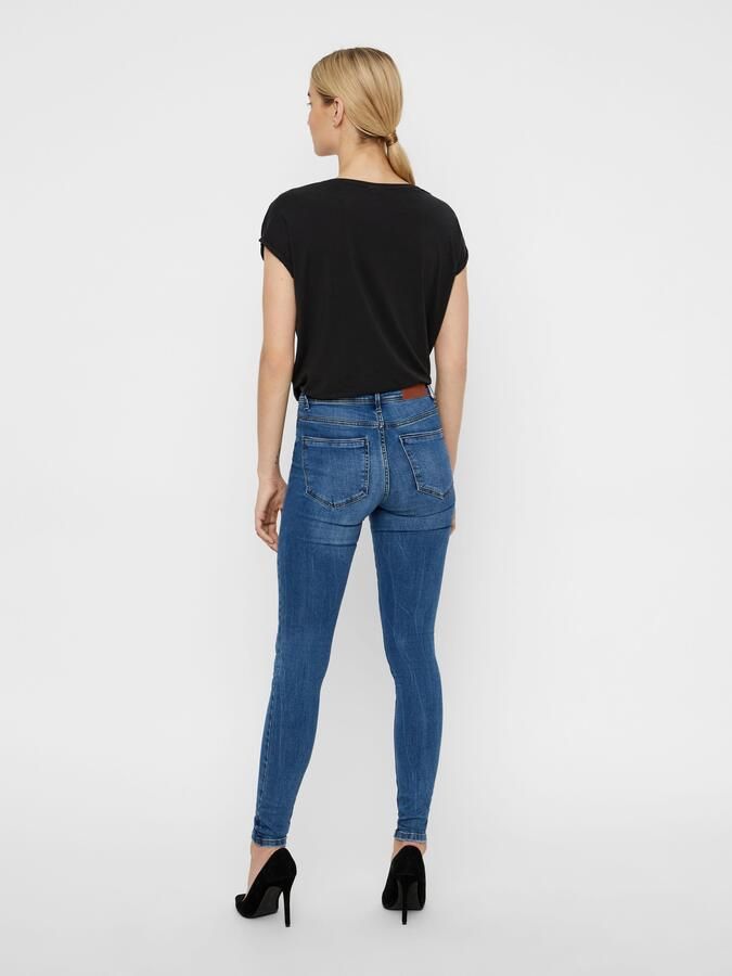 VERO MODA mid waist skinny jeans VMTANYA medium blue denim - Foto 13