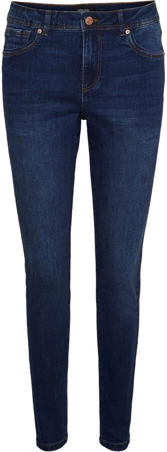 VERO MODA skinny jeans VMTANYA met biologisch katoen dark denim - Foto 4