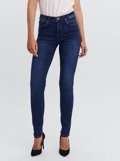 VERO MODA skinny jeans VMTANYA met biologisch katoen dark denim - Foto 5