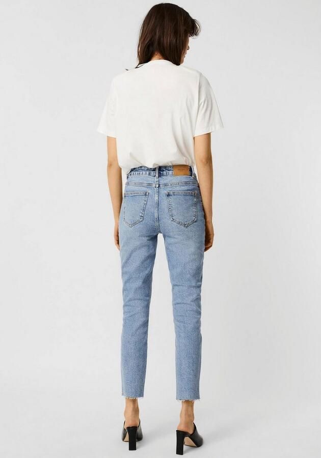 Vero Moda Straight jeans VMBRENDA met licht gerafelde zoom stonewashed voor een used-look - Foto 4