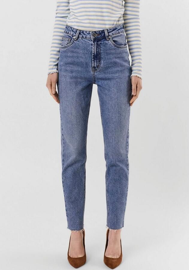 Vero Moda Straight jeans VMBRENDA met licht gerafelde zoom stonewashed voor een used-look - Foto 2