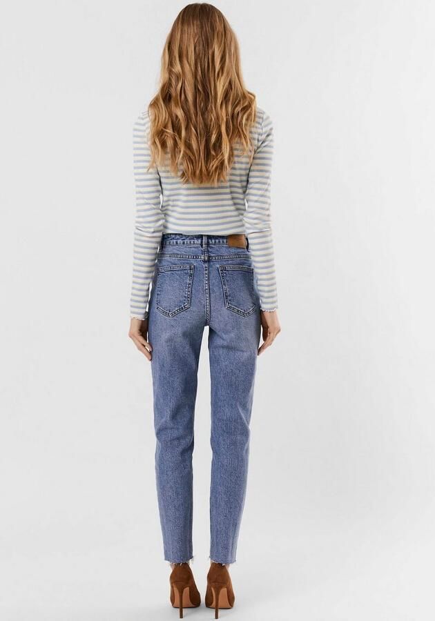 Vero Moda Straight jeans VMBRENDA met licht gerafelde zoom stonewashed voor een used-look - Foto 5