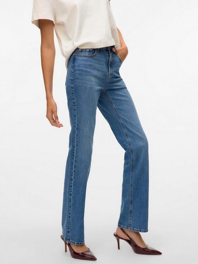 Vero Moda Straight fit jeans van katoenmix met contrastnaden model 'TESSA' - Foto 6