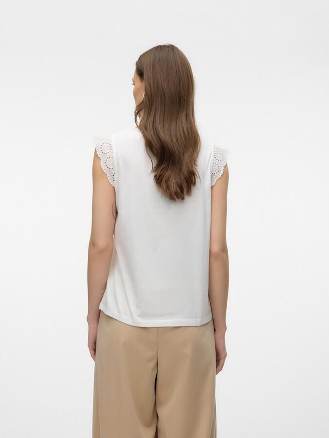 Vero Moda Regular fit T-shirt met broderie anglaise model 'EMIlY' - Foto 8