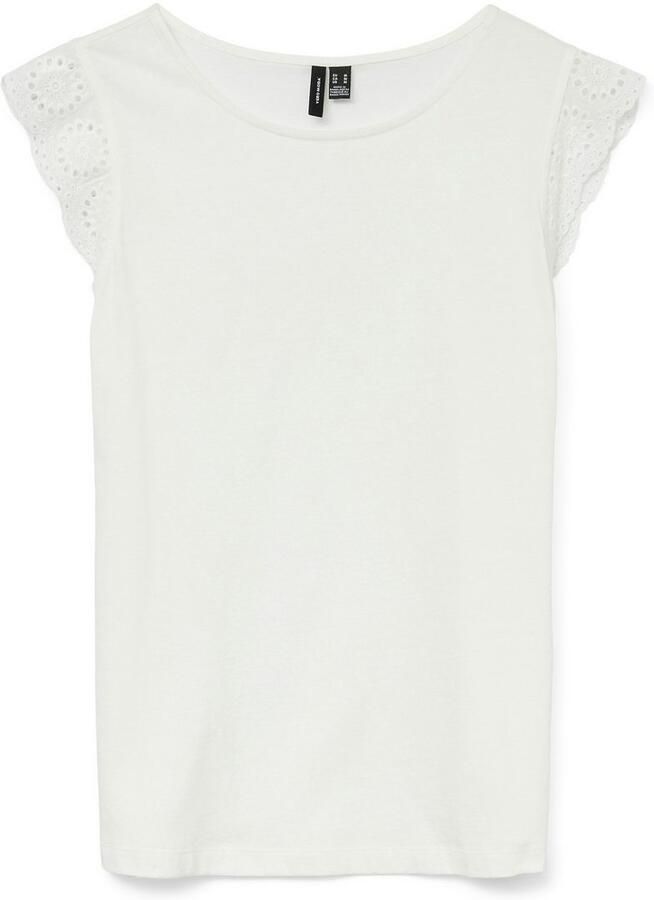 Vero Moda Regular fit T-shirt met broderie anglaise model 'EMIlY' - Foto 6