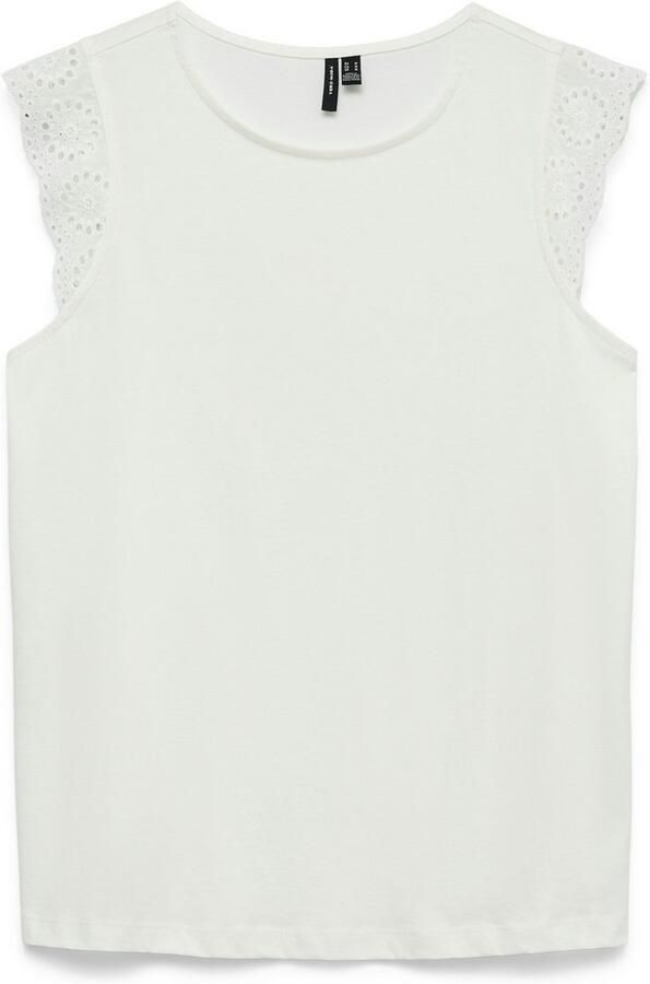 Vero Moda Regular fit T-shirt met broderie anglaise model 'EMIlY' - Foto 7