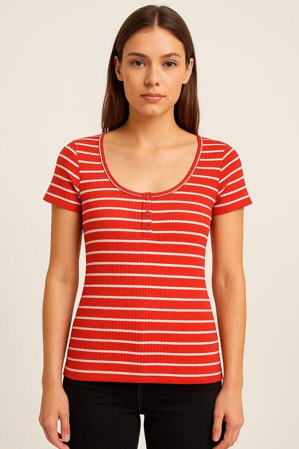 Vero Moda T-shirt VMSEA SS HENLEY TOP JRS